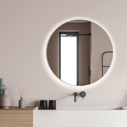 더타일 욕실 LED 원형 거울 간접 조명 인테리어 화장대 벽걸이 아치 타원 대형 벽거울