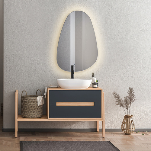 더타일 LED 조명 망고 비정형 거울 인스타 디자인 욕실 화장대 민경 노프레임 미러
