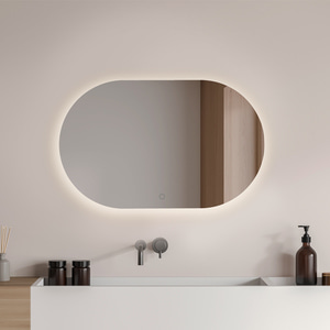 더타일 LED 조명 라운드 트랙 거울 벽걸 디자인 욕실 화장대 민경 노프레임 미러